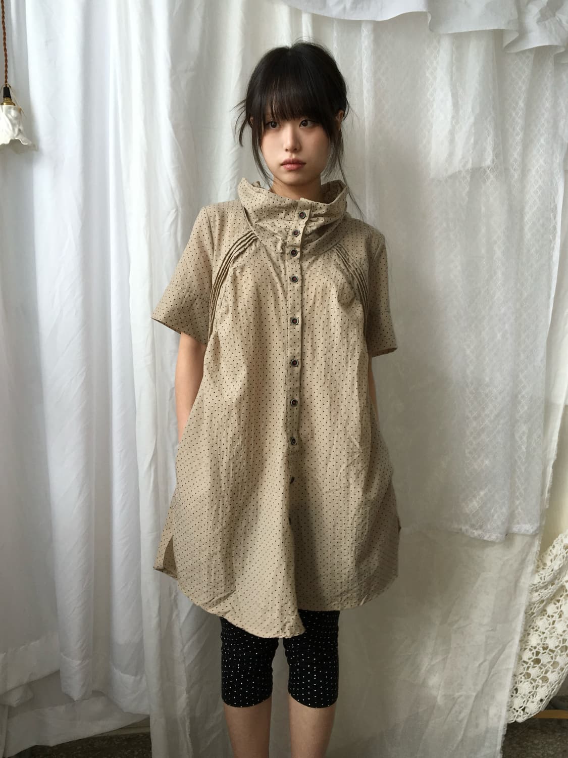 ⊹ Wide Neck Dot Dress 상품이미지2
