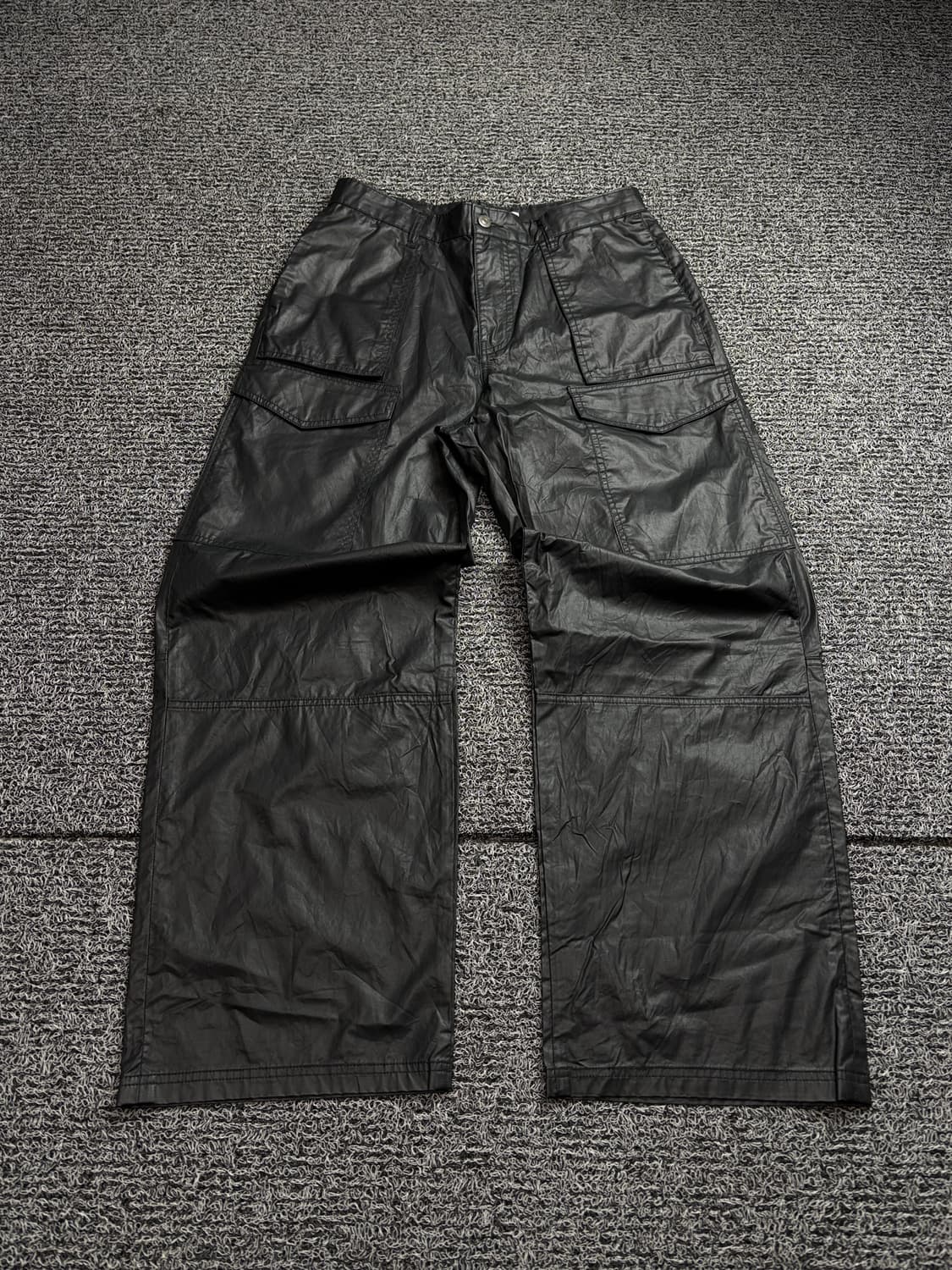 메종미네드 블랙 코팅 퍼티그 와이드 팬츠 1980 상품이미지2