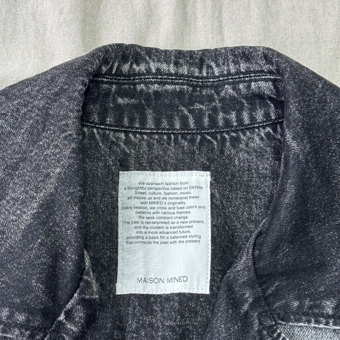 메종미네드 투웨이 흑청 데님 라이더 자켓 L 상품이미지5