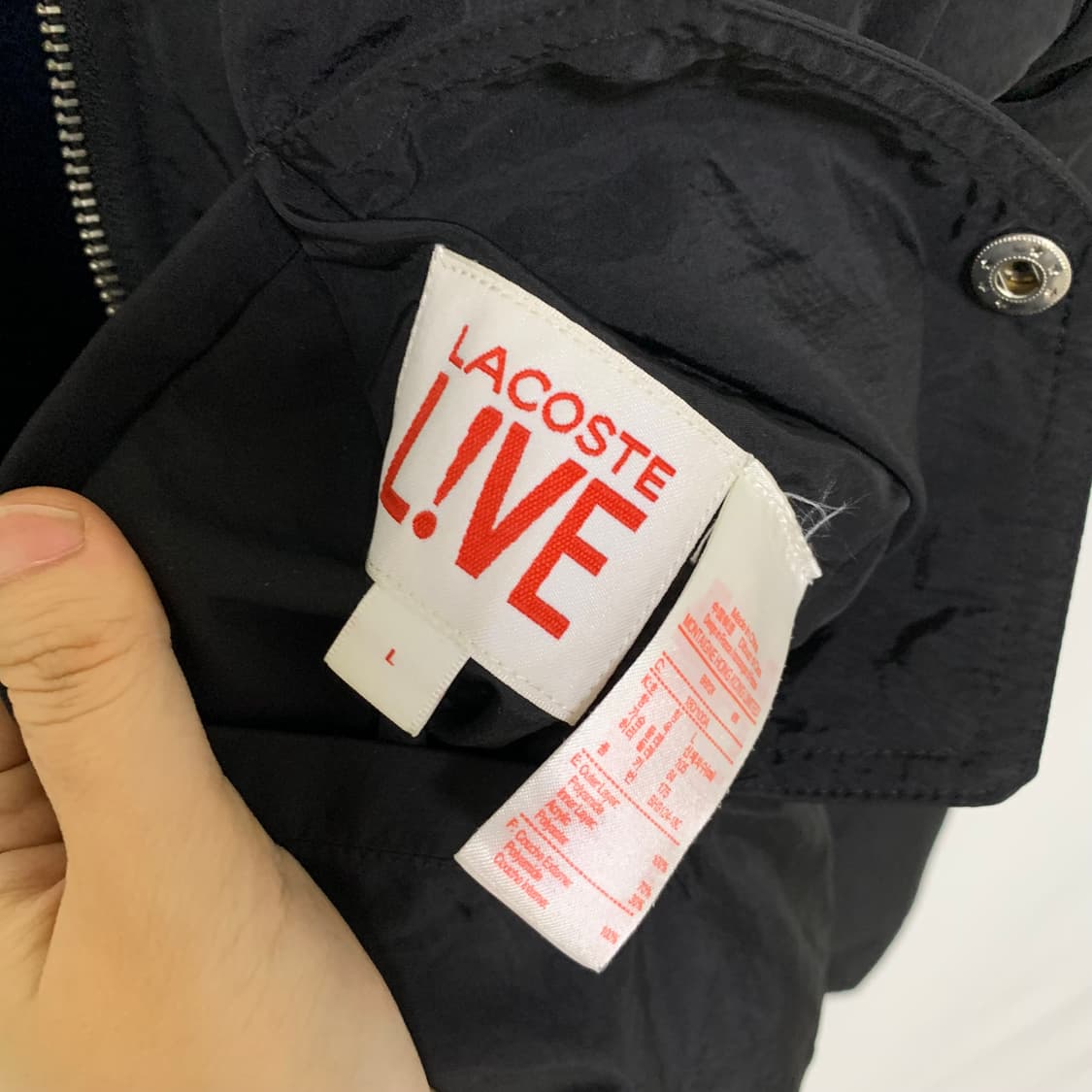 라코스테 빈티지 블랙 봄버 후리스 안감 자켓 블루종 상품이미지4