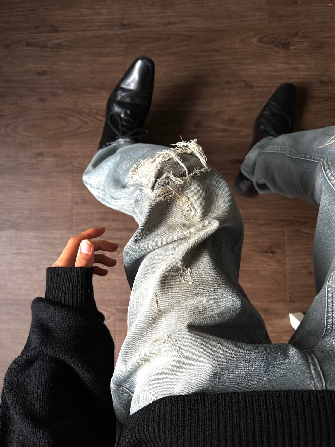 Ubjeans 디스트레스 & 리프드 스키니 진 상품이미지1