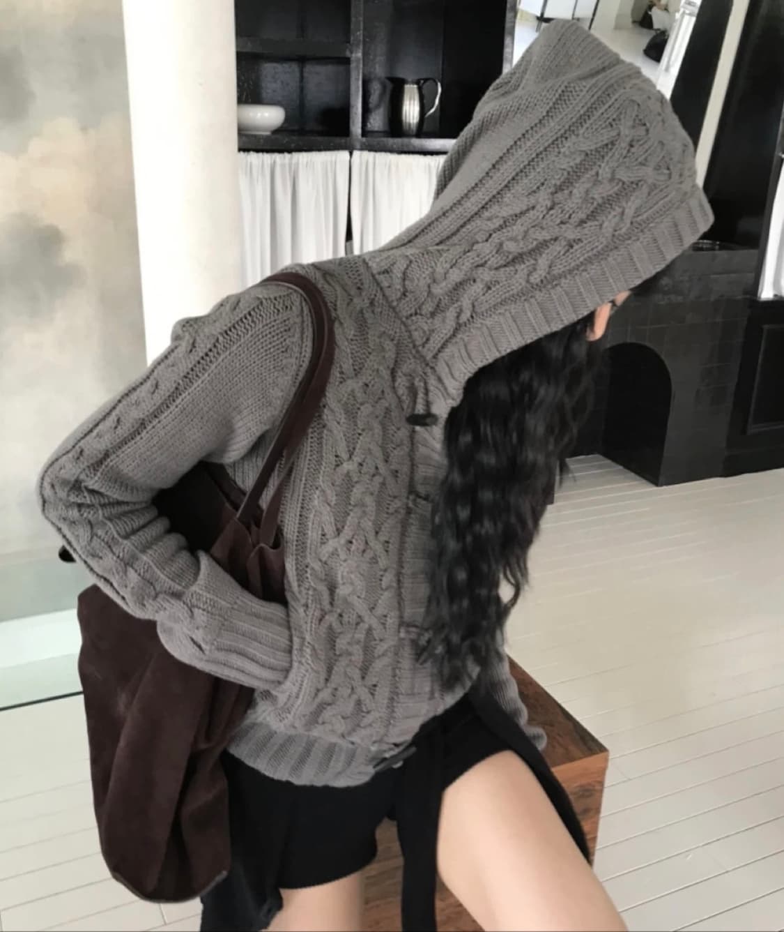 꽈배기 니트 가디건 상품이미지1