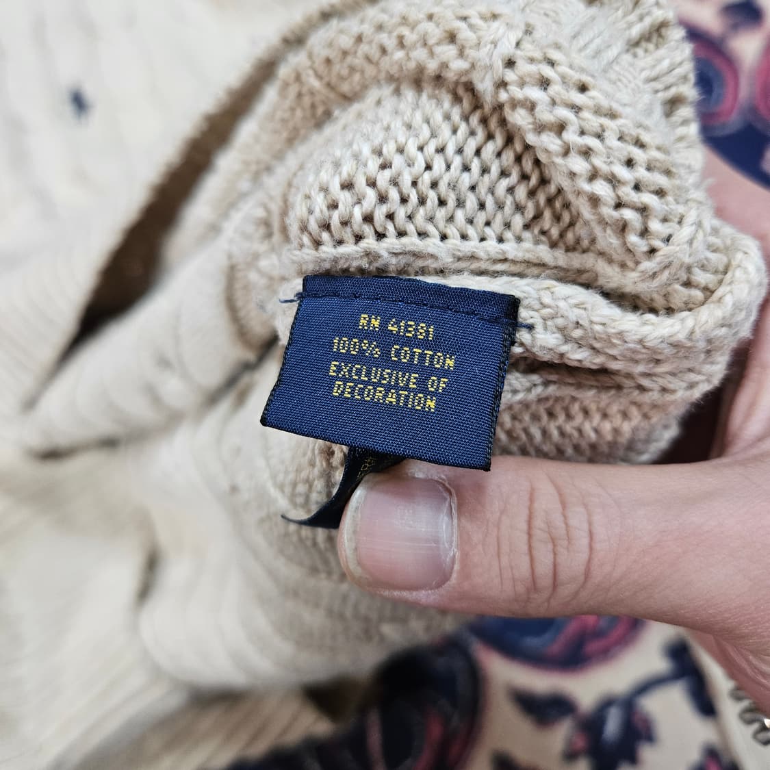 폴로랄프로렌 시그니쳐 포니 자수 꽈베기니트 M size 상품이미지6