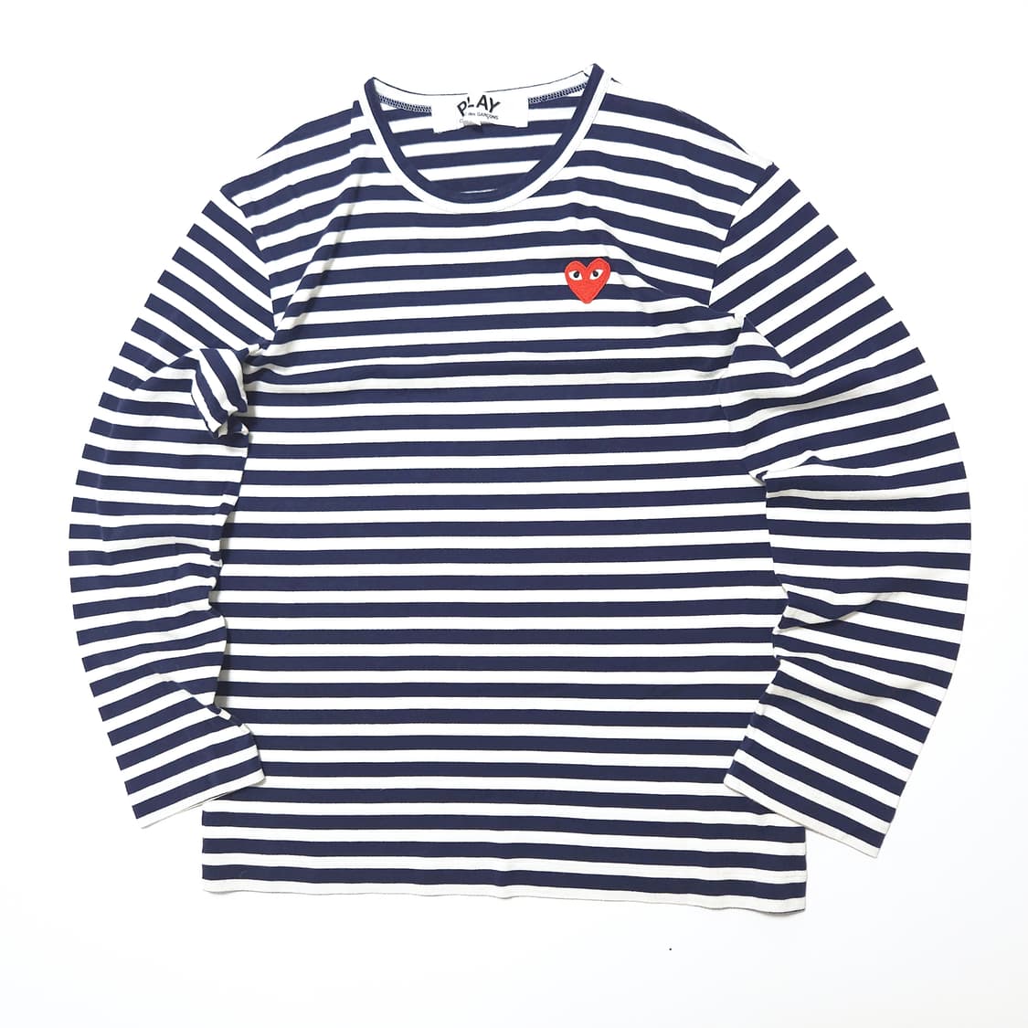 꼼데가르송 레드와펜 스트라이프 긴팔 티셔츠 네이비 상품이미지1