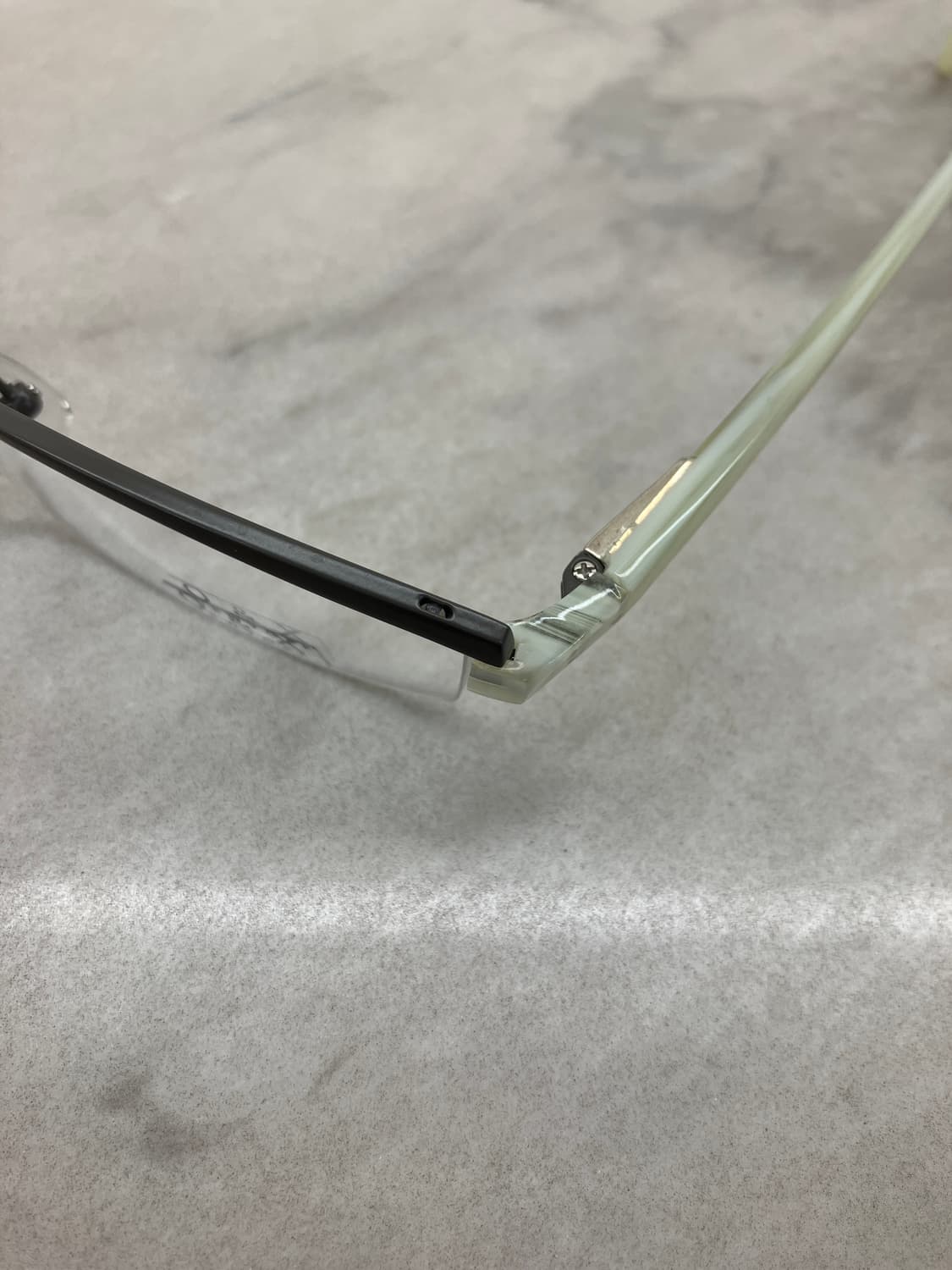 오앤엑스 O&X New York 에메랄드 그레이 스퀘어 반무테 메탈 안경 상품이미지2