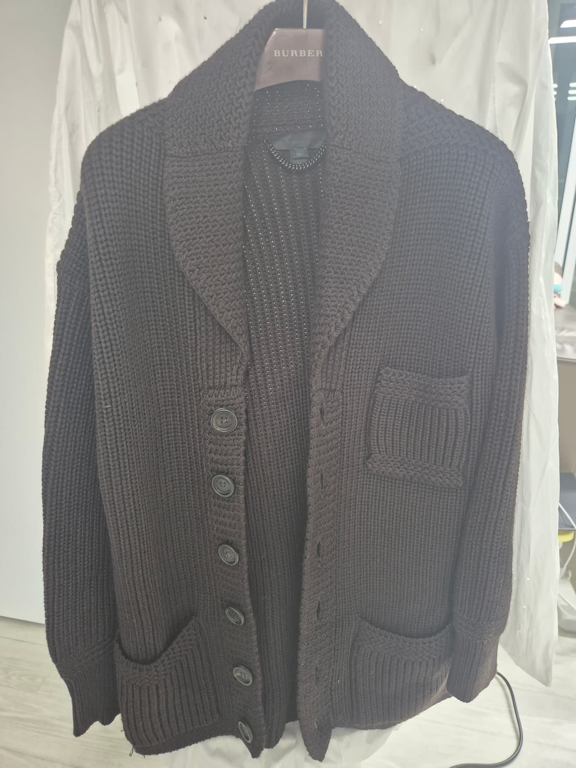 버버리프로섬/ 헤비 숄카라 가디건/m 상품이미지1