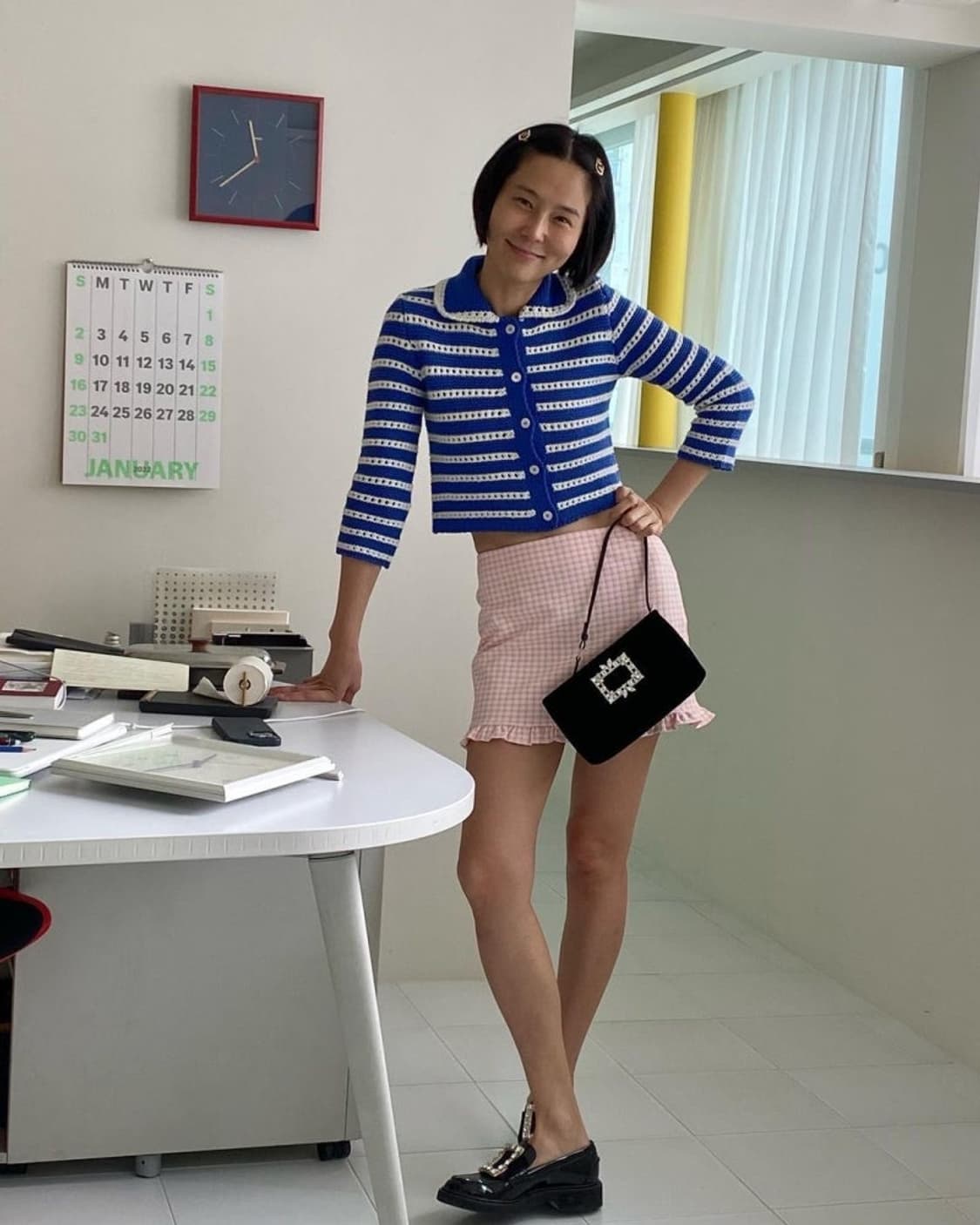 미우미우 스트라이프 울 가디건 김나영 가디건 상품이미지1