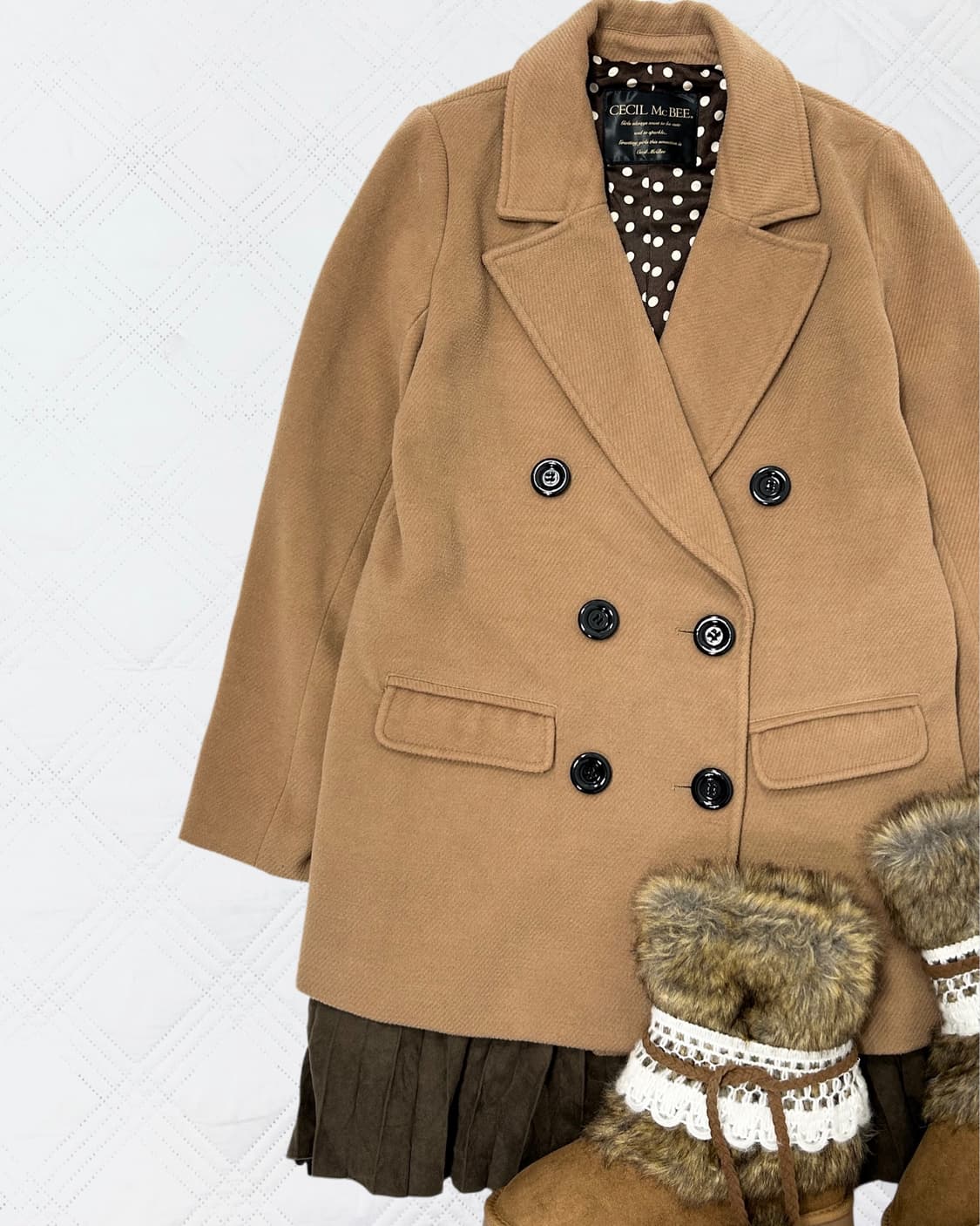 ꒰ঌ 세실맥비 라떼갸루 도트 코트໒꒱ 상품이미지3