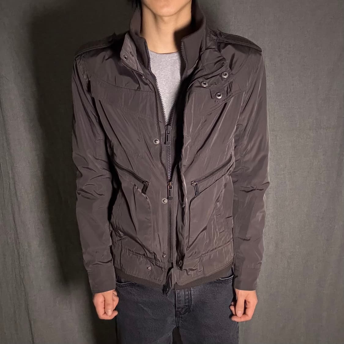 y2k 버커루 자켓 그레이 상품이미지1