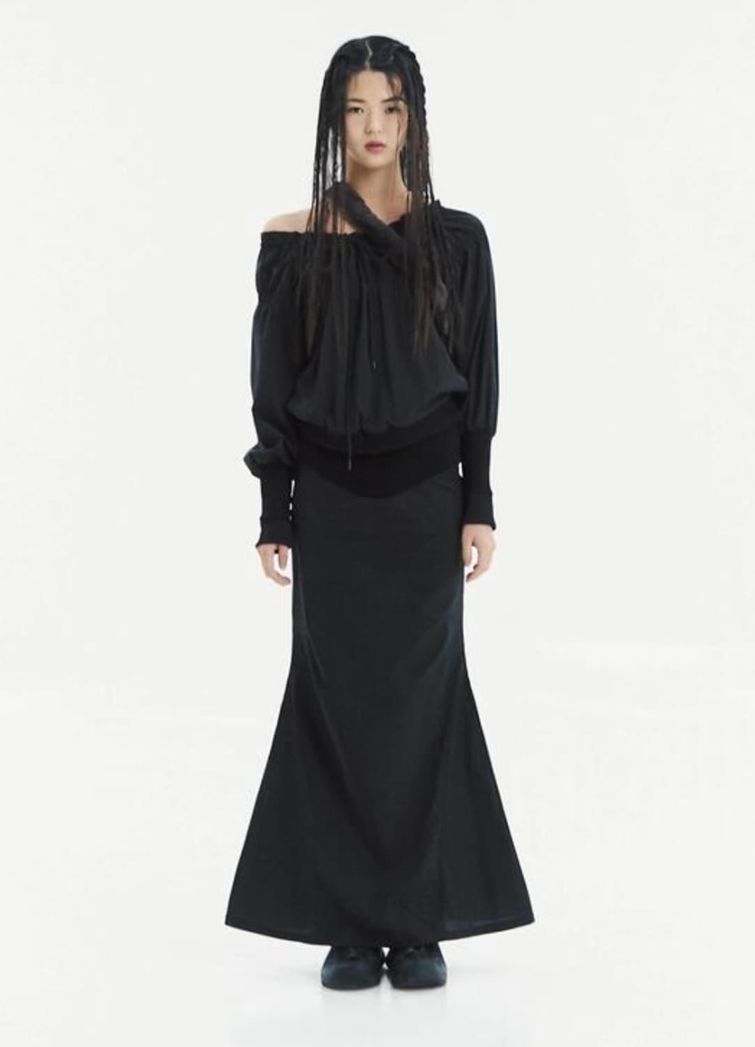 오호스 투웨이 머메이드 원피스 블랙 상품이미지1