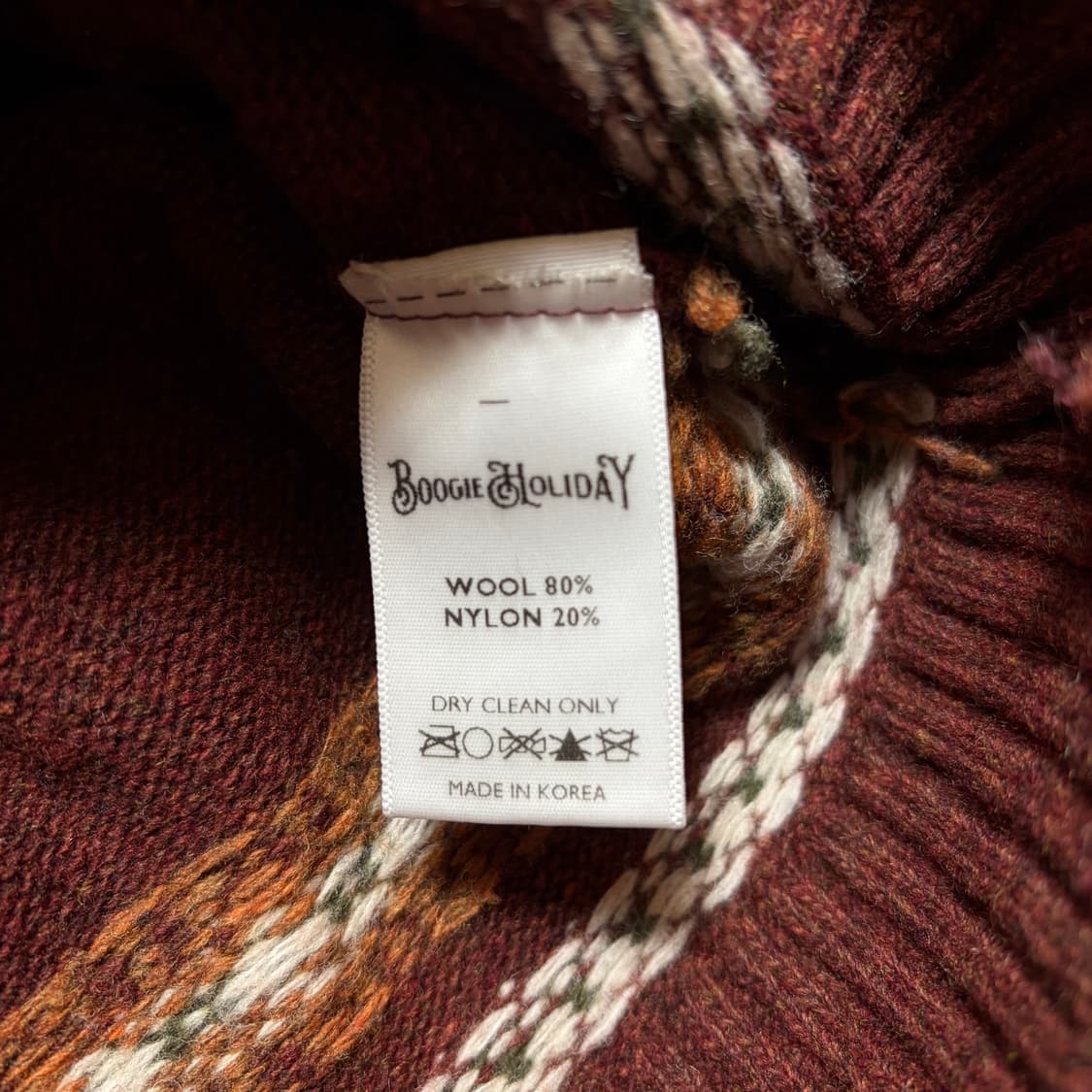 부기홀리데이 패턴 브라운 울니트(M) 상품이미지5