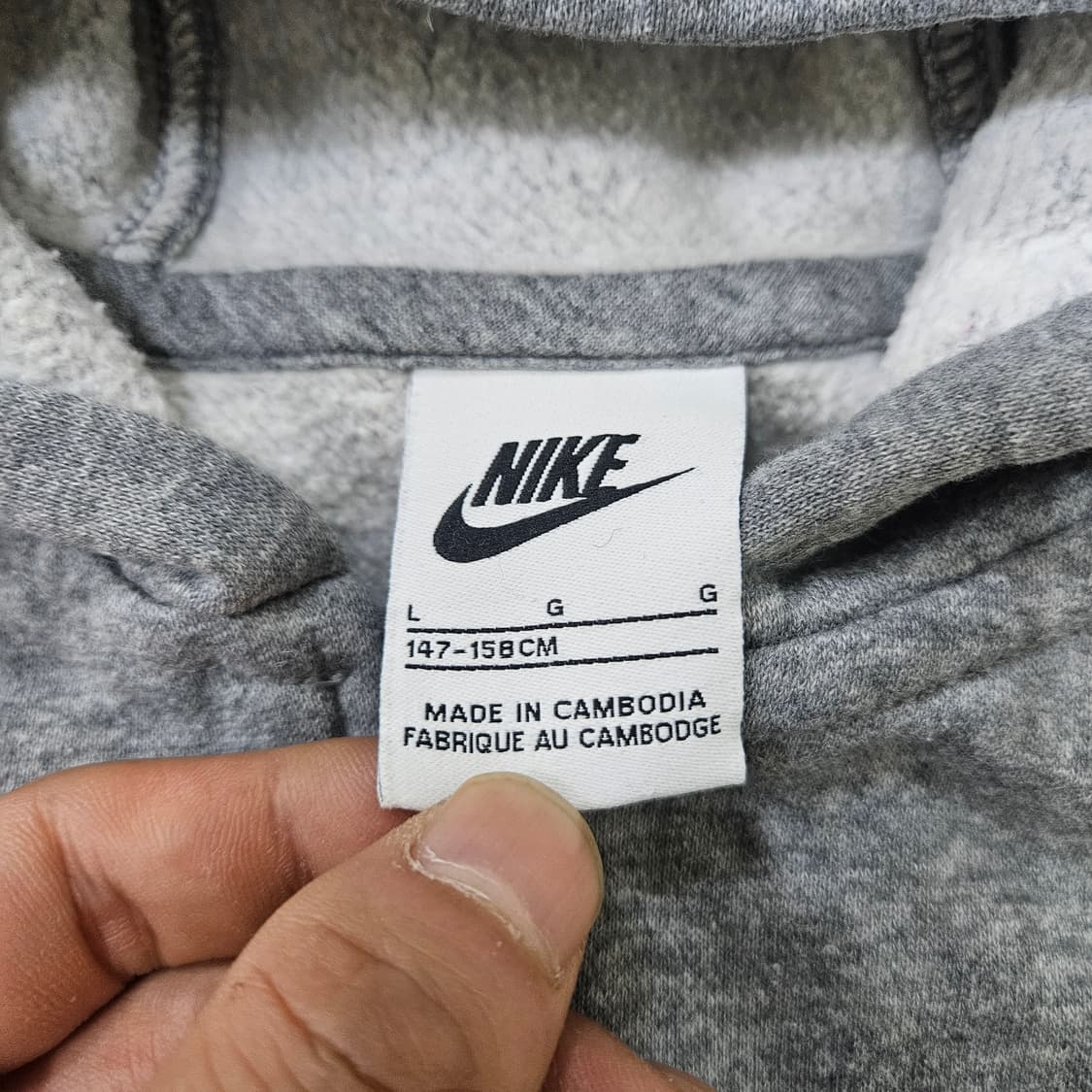 L 나이키 키즈 그레이 후드집업 0407Y 상품이미지3