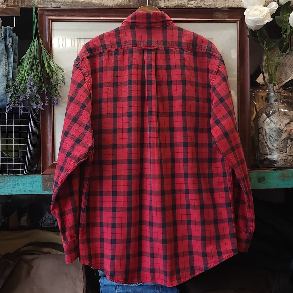 00년대 필슨 알래스칸 가이드 셔츠 헤비 코튼 플란넬 셔츠 레드체크 L 상품이미지3