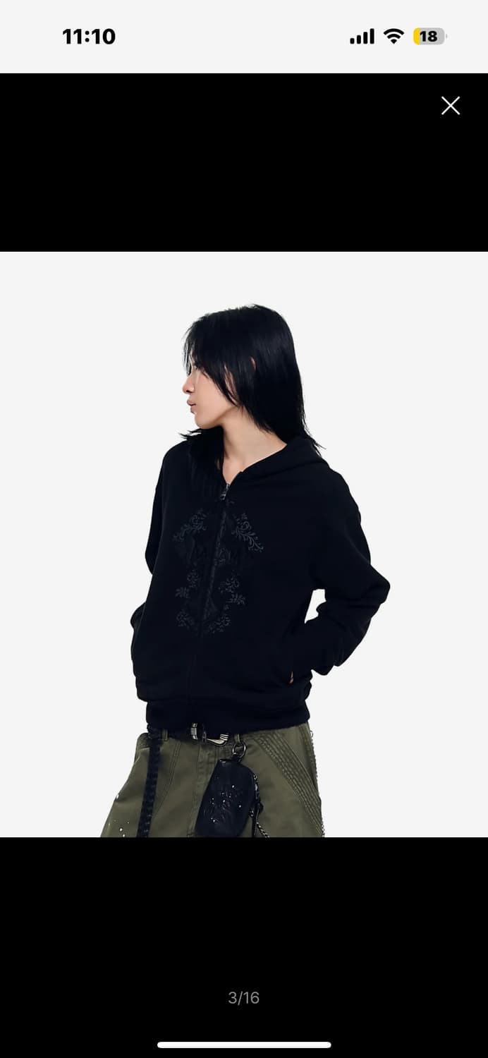 (1사이즈) 아캄 후드집업 블랙 / CROS2 Zip-Up Hoodie 상품이미지2