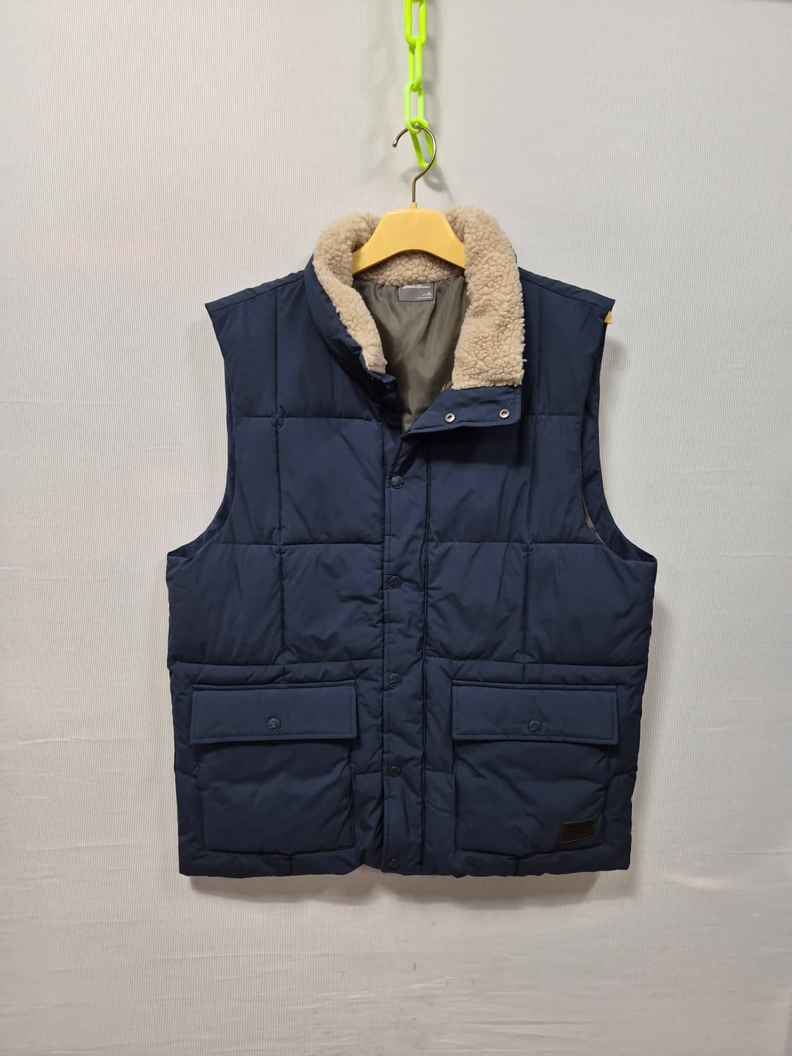 에디바우어 카라 패딩 조끼 네이비 XL 상품이미지1