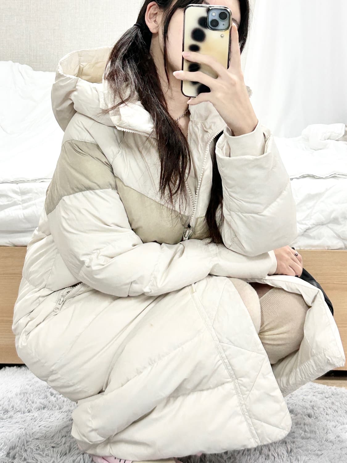 나이키 스냅로고 덕다운 투웨이 롱패딩 상품이미지1