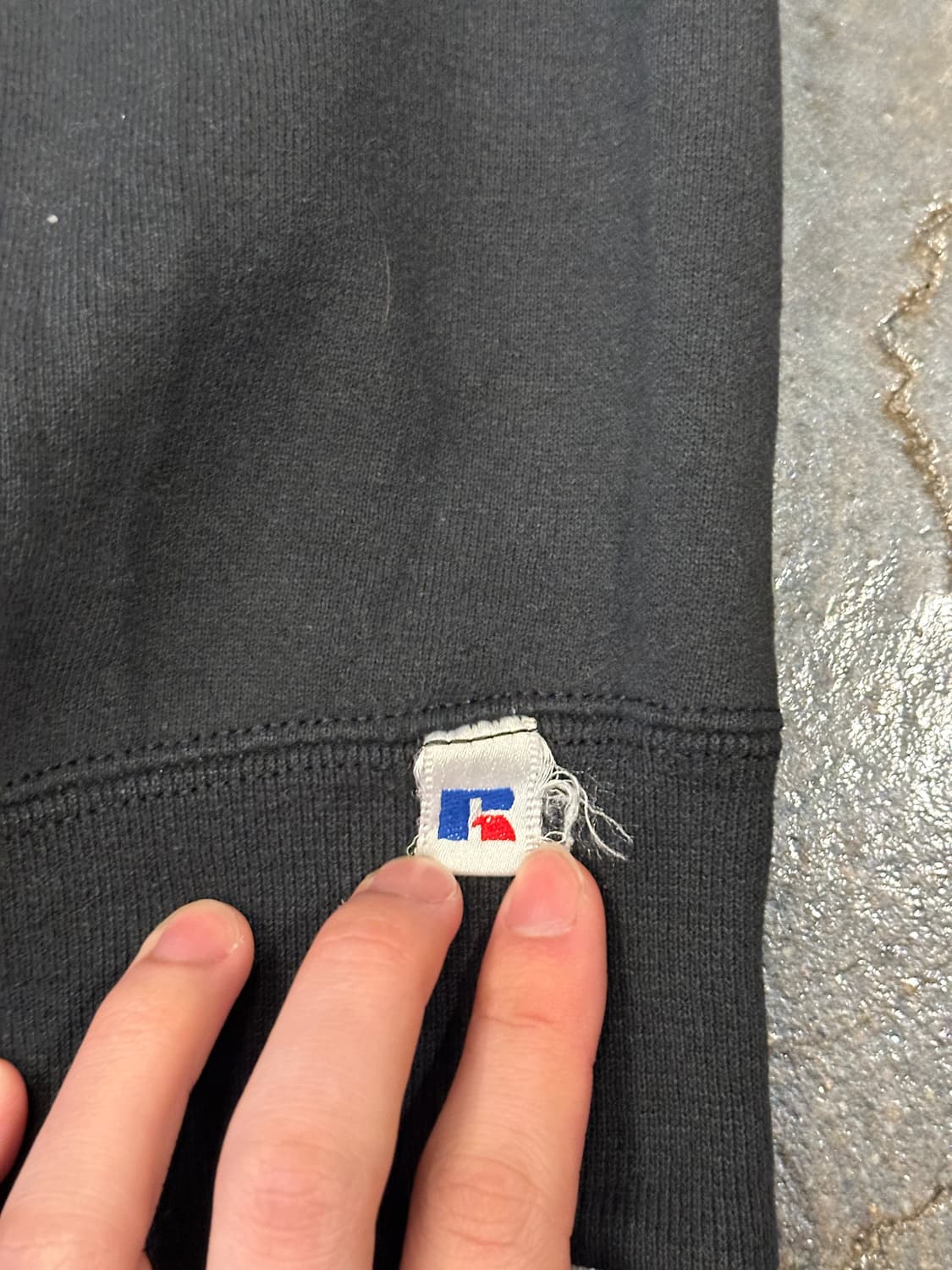 90s USA Russell 러셀  블랙 스웻셔츠 XL 상품이미지4