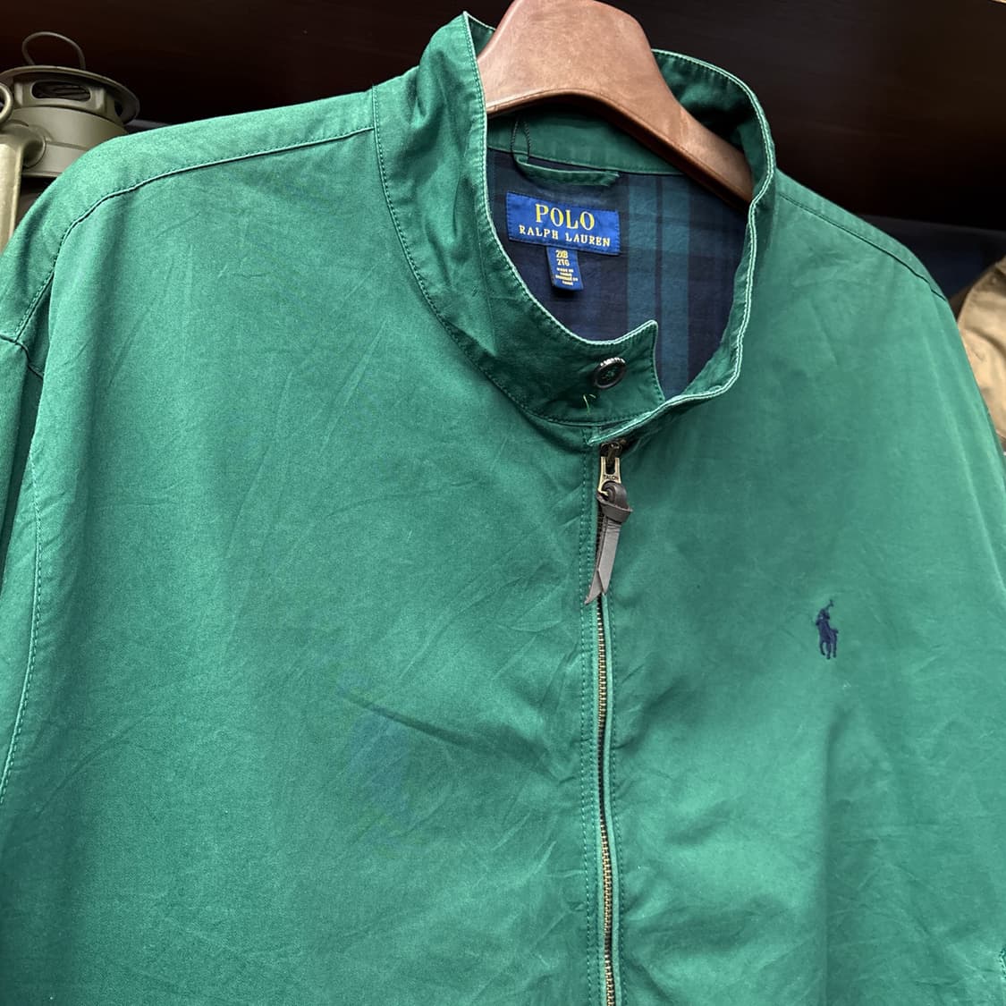 신형라벨 폴로 랄프로렌 헤링턴자켓 탈론 블랙와치 라이닝 진녹색 N687 상품이미지3