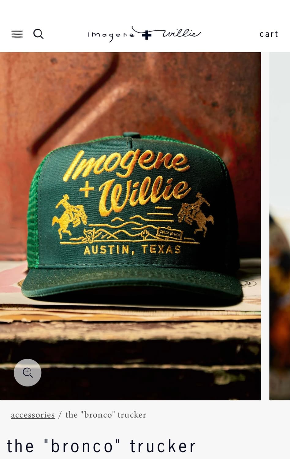 이모진 앤 윌리 트러커캡 그린 imogene + willie 상품이미지1
