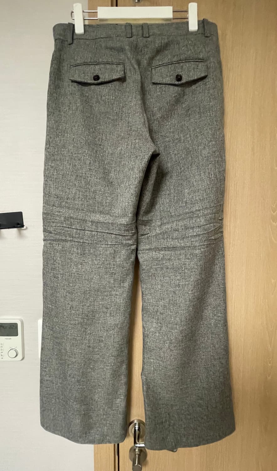 (M) 렉토 25SS 크리즈 디테일 플레어 팬츠 멜란지 그레이 상품이미지3