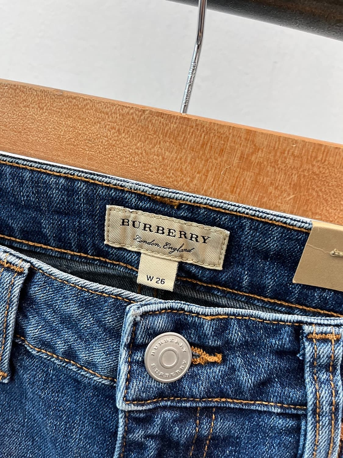 여) 버버리 자수 중청 크롭진  상품이미지2