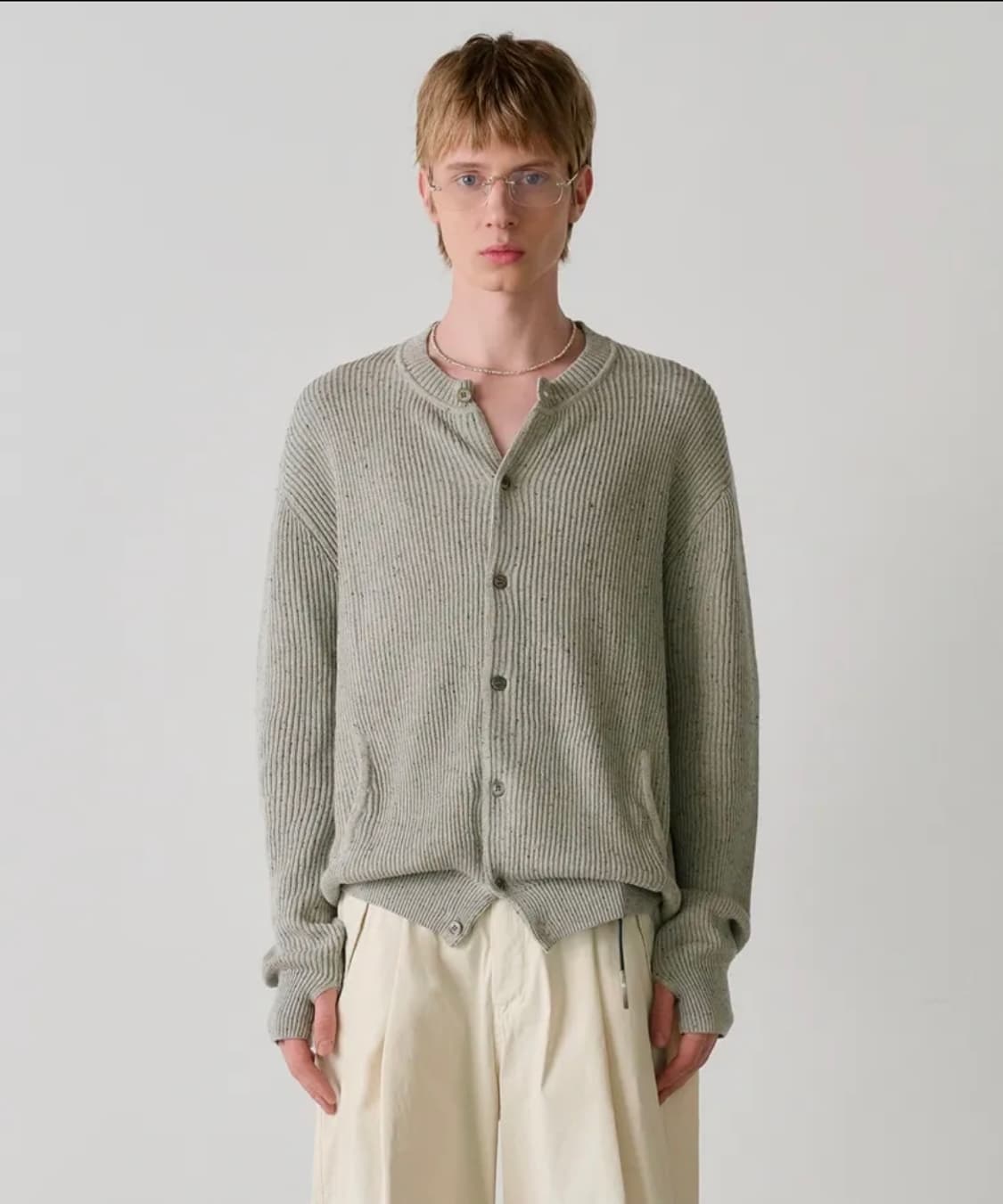 noun nep yarn crewneck cardigan 1 size 상품이미지1