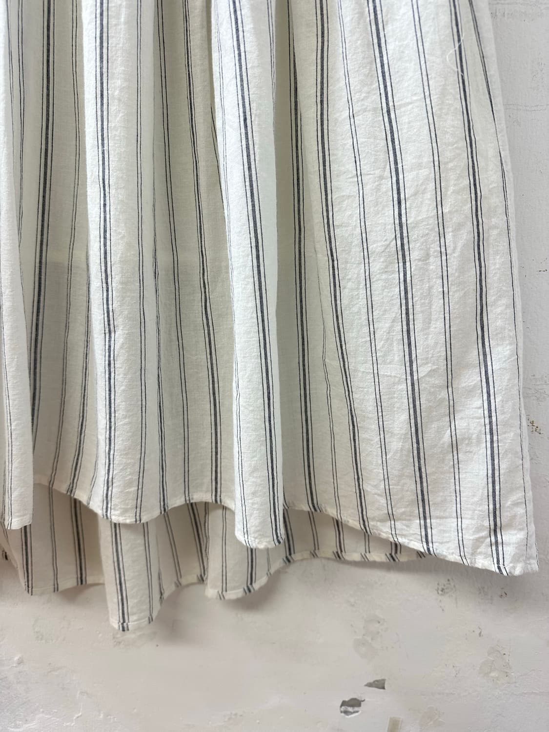 일본빈티지 스트라이프 코튼 린넨 혼방 플레어 미디 스커트  상품이미지3