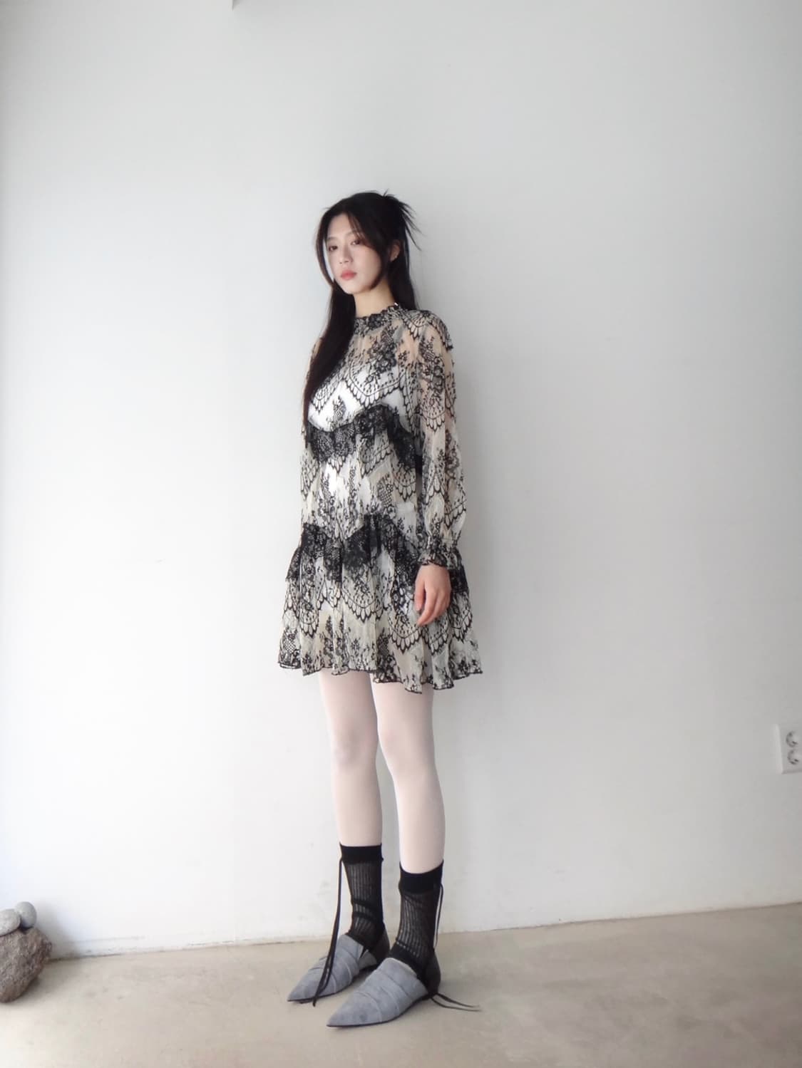 Swan lace shirring detail ops  상품이미지3