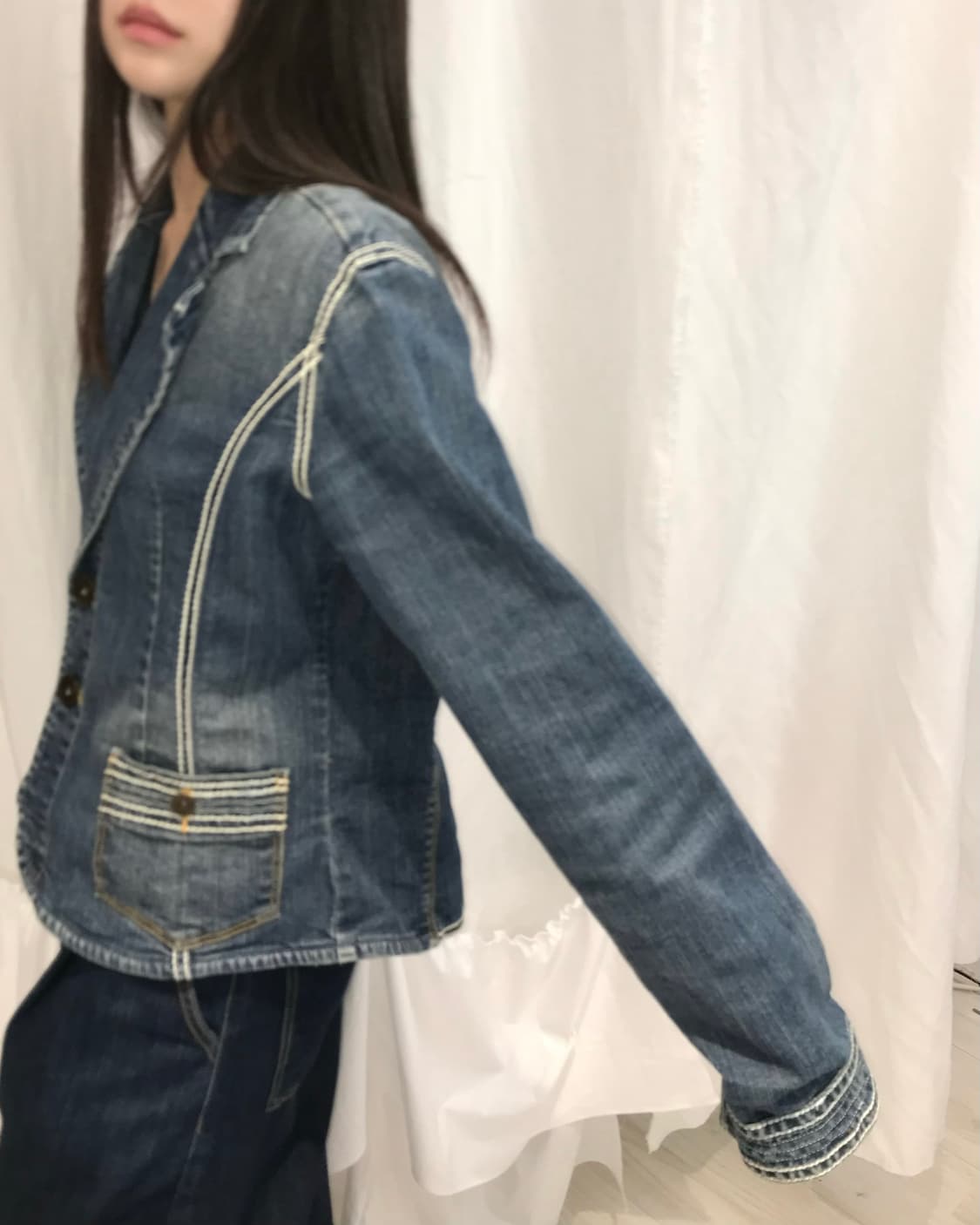 스티치 데님 자켓  상품이미지5