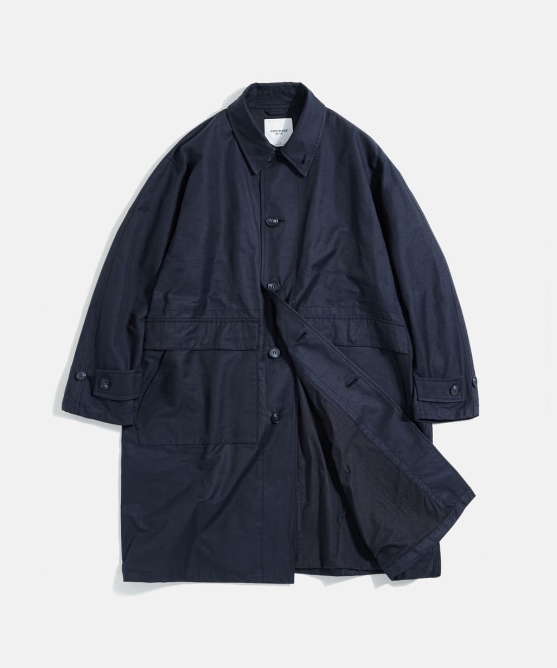 에스피오나지 Wide Single Trench Coat 다크네이비 XL 상품이미지1