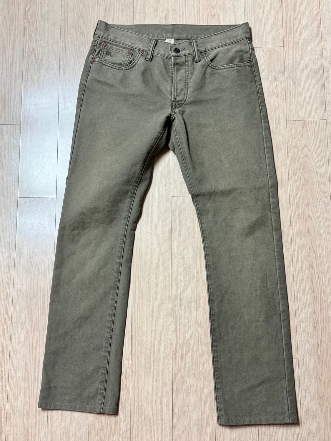 (30) RRL 슬림핏 올리브 캔버스 팬츠 상품이미지1