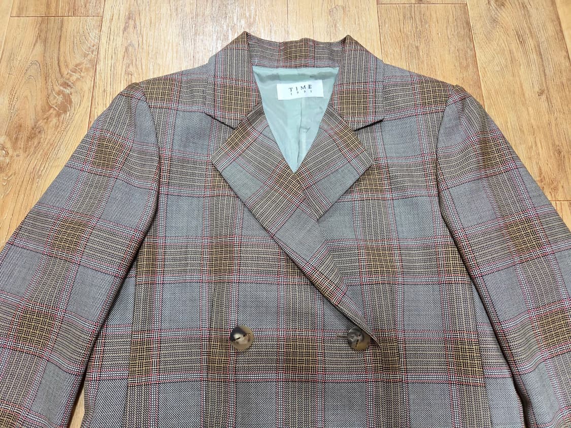 타임(TIME) 벨티드 체크코트 55-66  상품이미지3