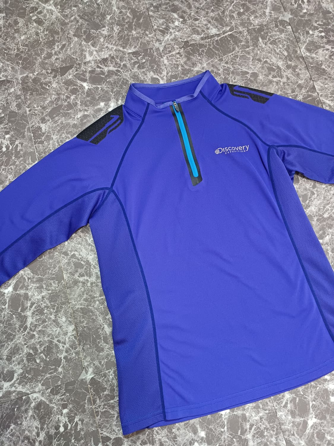 디스커버리 기능성 반집업 티셔츠 (퍼플 컬러) -M 상품이미지1