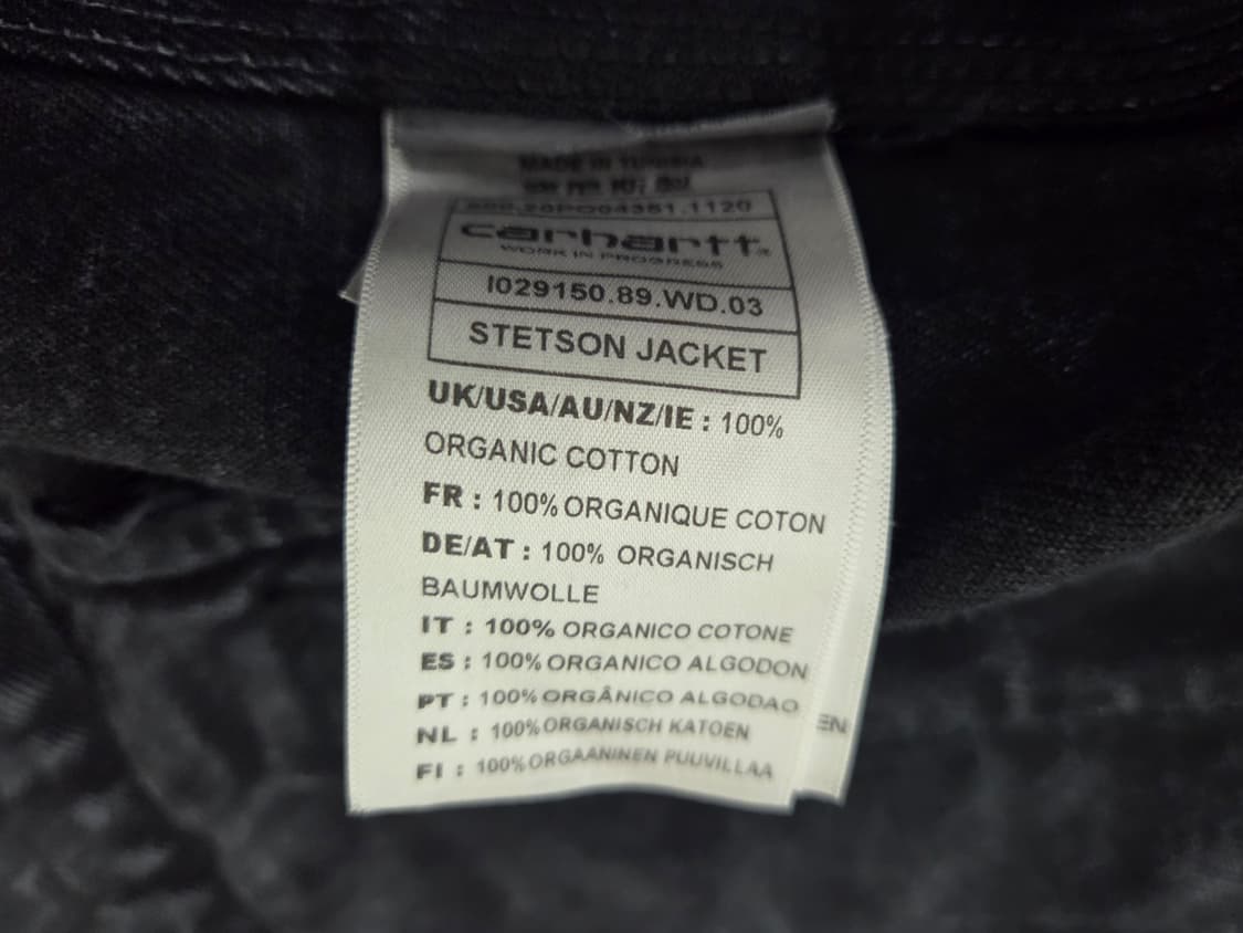 칼하트WIP 워싱 흑청 데님 자켓 Stetson XL 상품이미지5