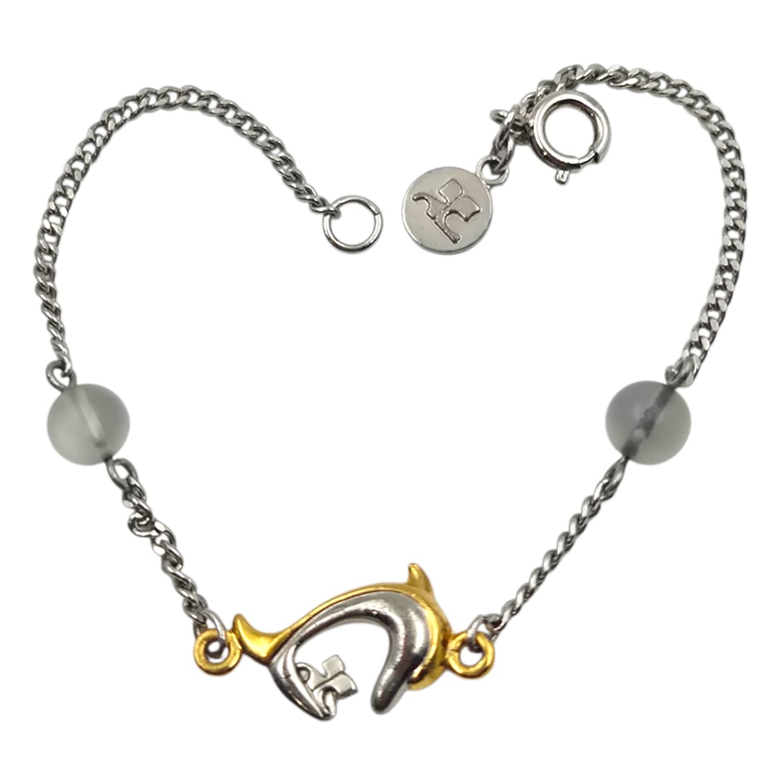 90s 꾸레쥬 불투명 실버 돌고래 팔찌 상품이미지1