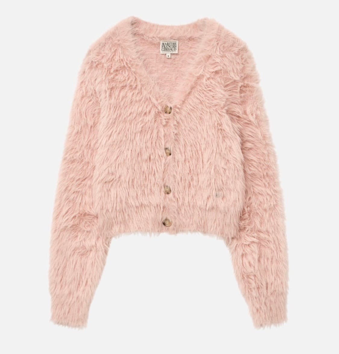 카리나 착용) 마리떼 핑크 퍼가디건 S사이즈 상품이미지1