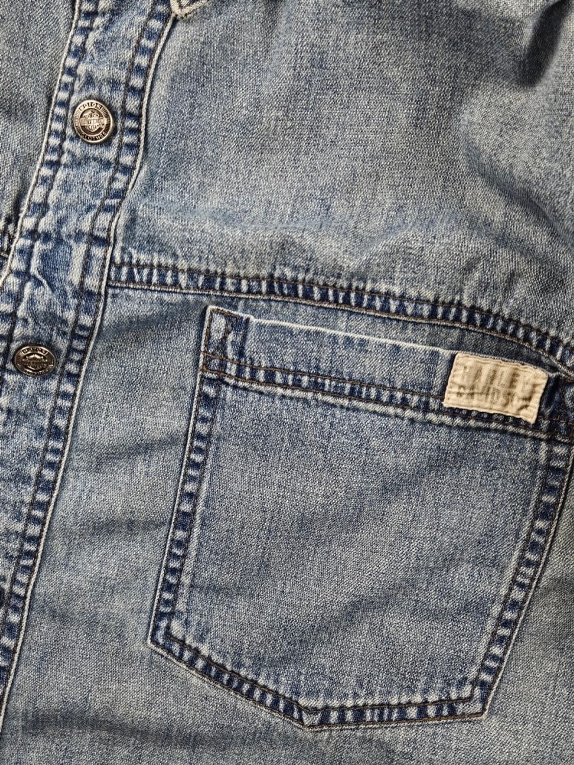 할리데이비슨 백 프린팅 데님 바이커 셔츠 ( L ) / 11114 상품이미지8