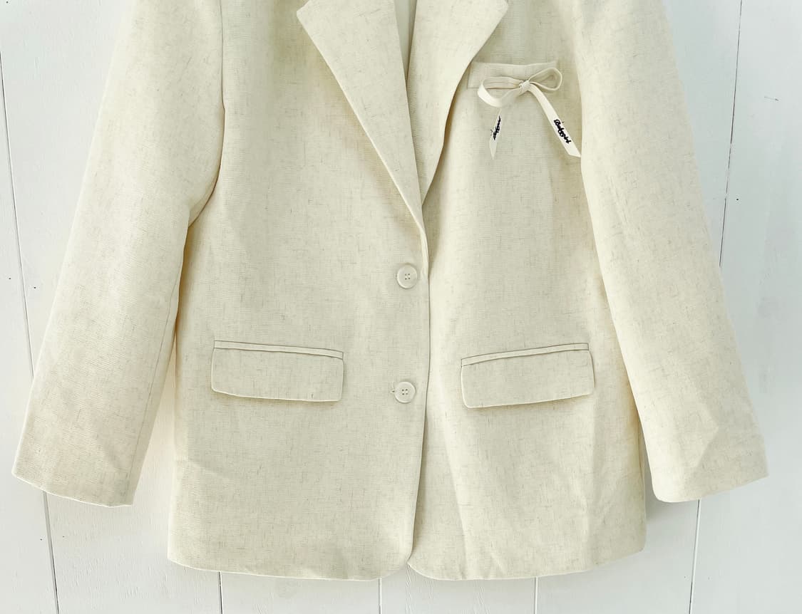 R Style 린넨 혼방 리본 포인트 자켓 상품이미지5