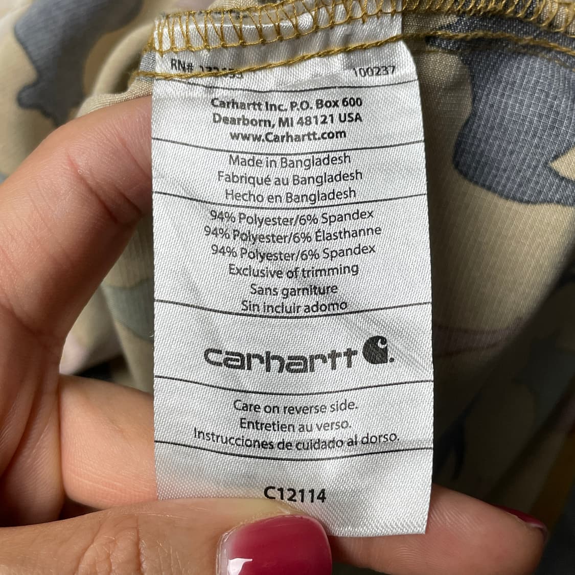 CARHARTT 칼하트 리프스탑 패턴 브이넥 워크 반팔티셔츠 A01057 상품이미지10