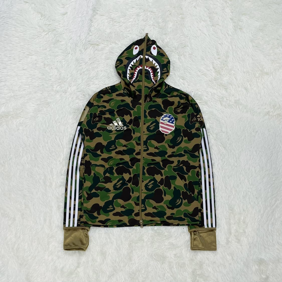 베이프 Bape x 아디다스 abc카모 샤크 져지 후드 집업 상품이미지3