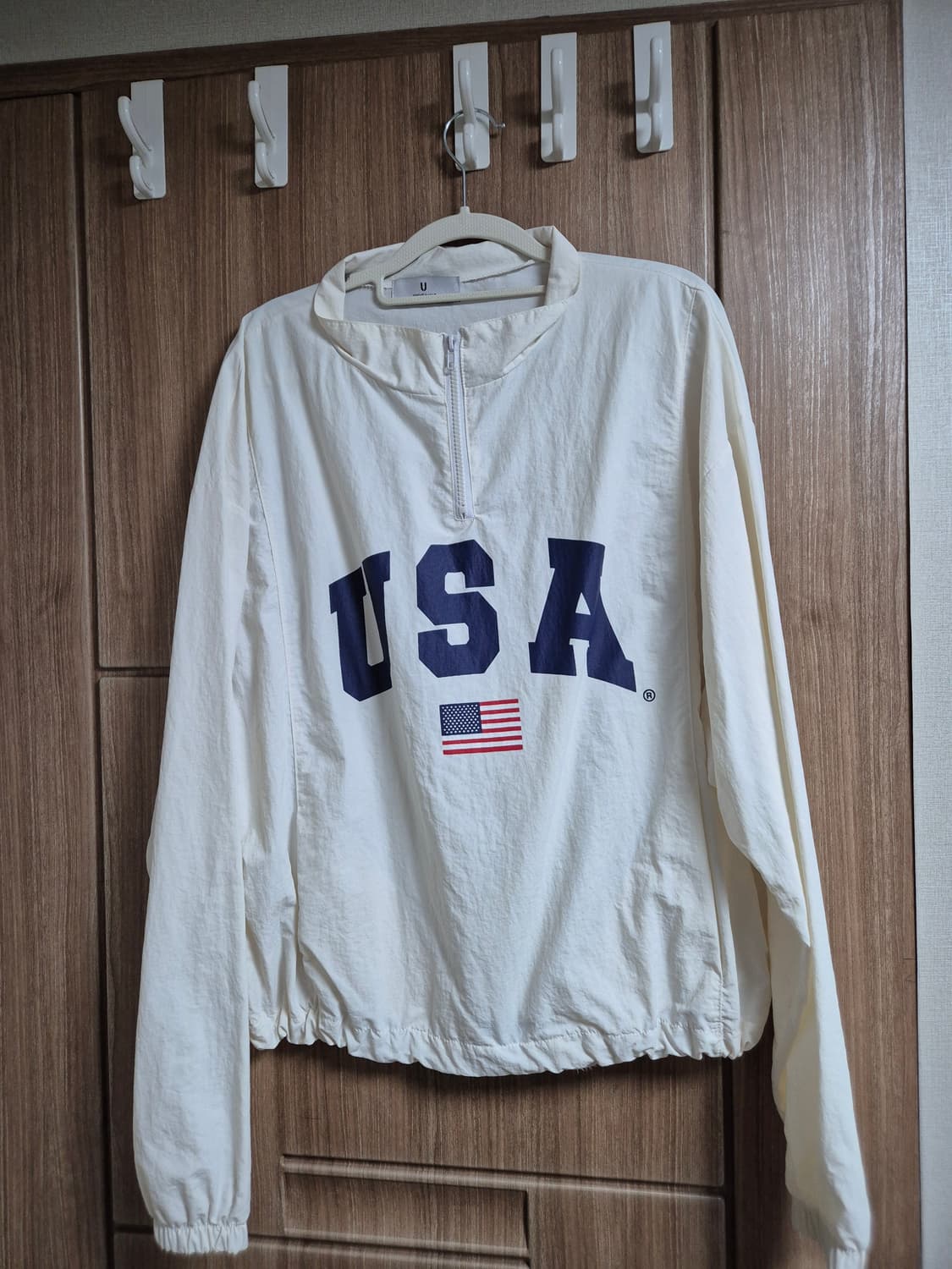 Unveiling USA 반집업 아노락 바람막이 화이트 상품이미지4