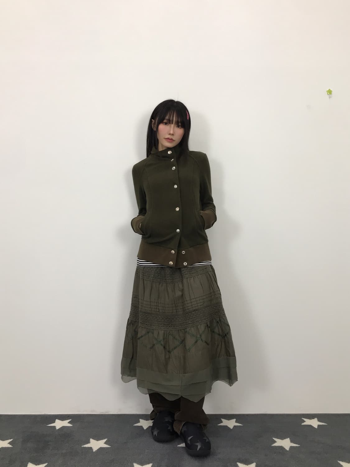 Jpn Khaki Fleece Stand Collar Jacket 상품이미지1