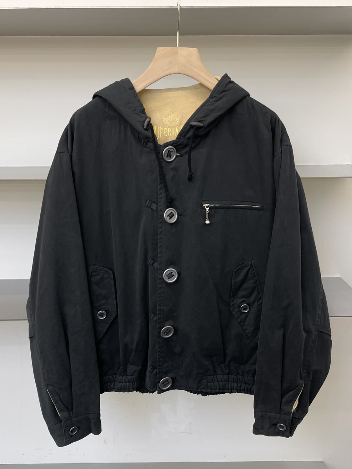 Super Hakka 90s 플리스라인 후드 버튼자켓 상품이미지1