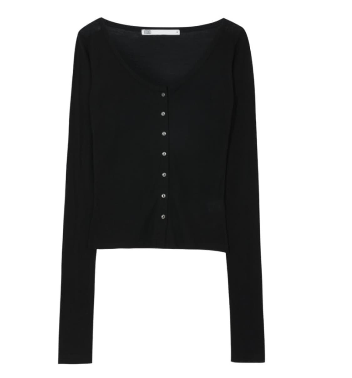 새상품) BASIC SCOOPED BUTTON CARDIGAN, BLAC 상품이미지1
