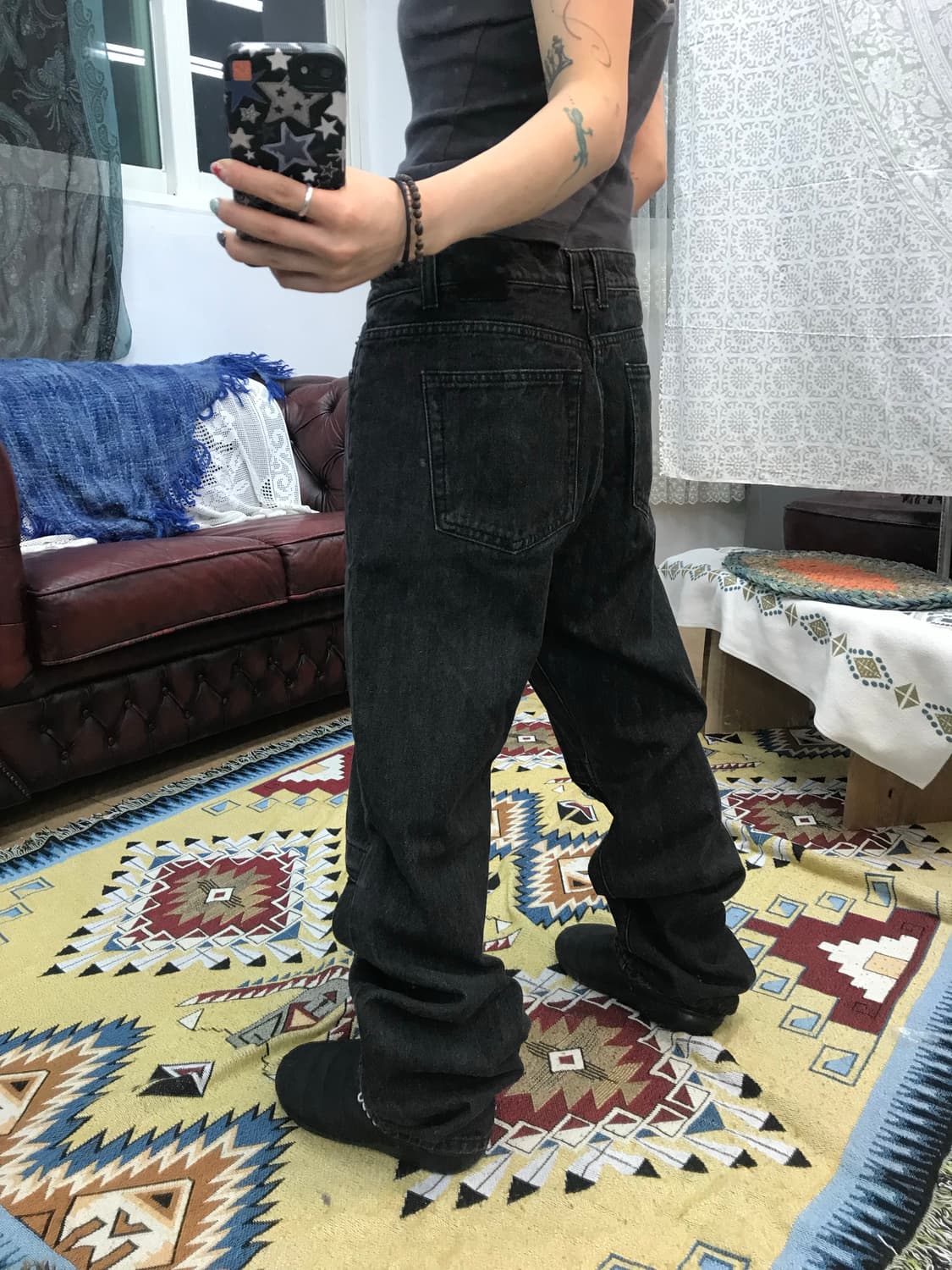 비슬로우 디테일 흑청 데님팬츠  상품이미지2