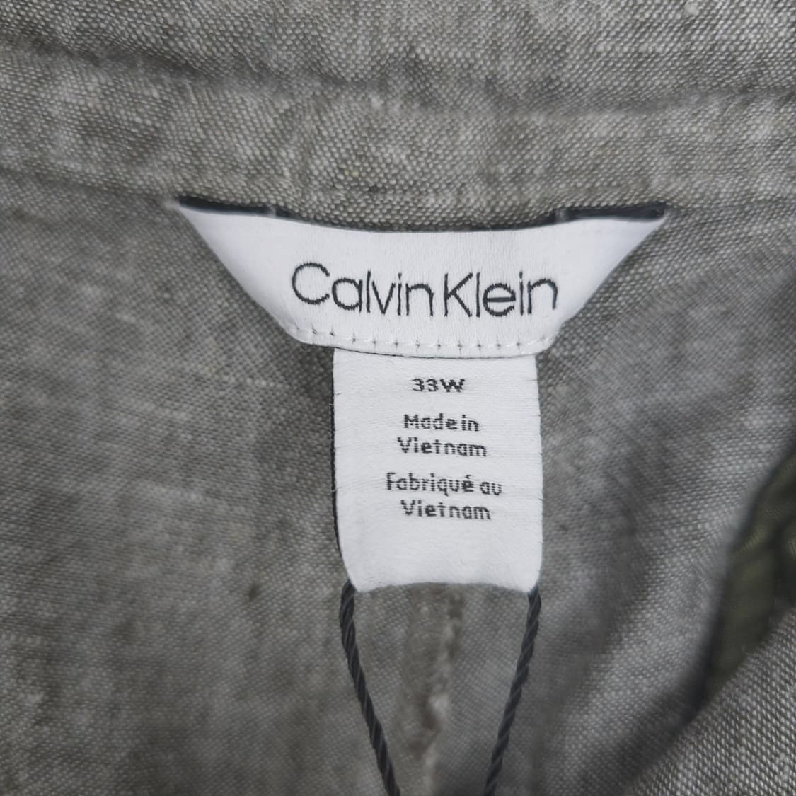 새제품) 캘빈클라인 린넨 혼방 밴딩 스트링 반바지 33 상품이미지5