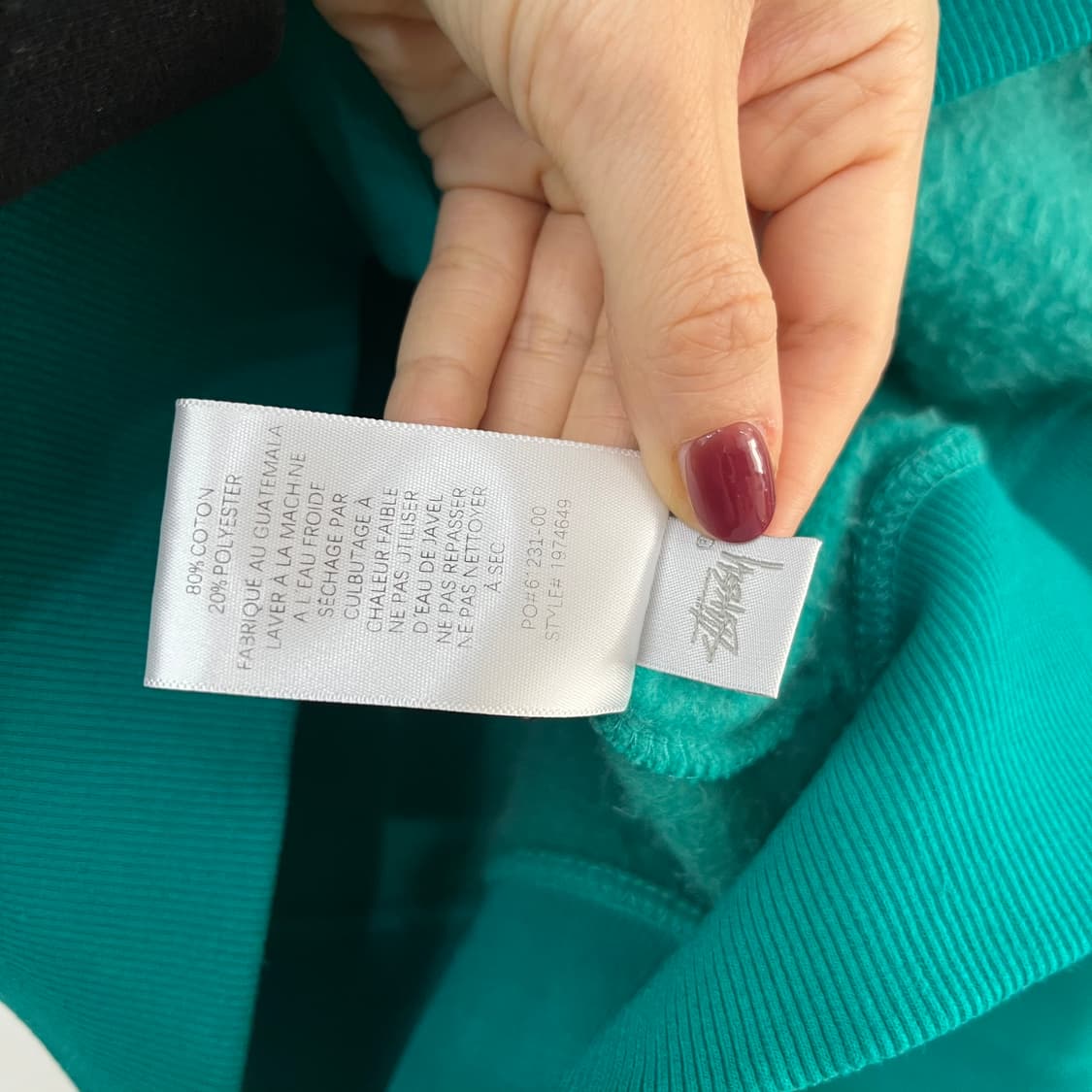 스투시 민트그린 기모안감 베이직 후드집업 상품이미지9