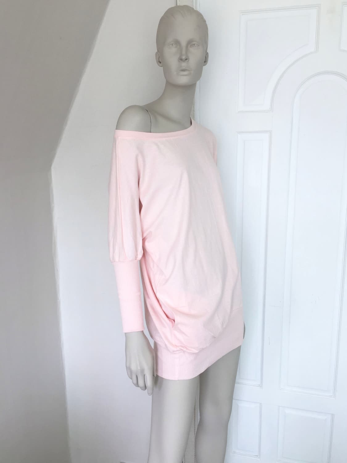 Baby Pink Wide Neck Mini Dress 상품이미지4