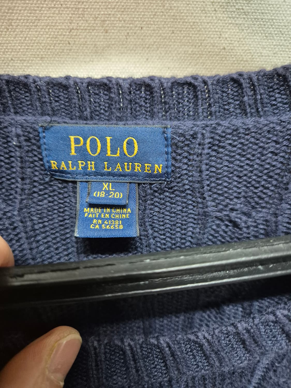 폴로 꽈배기니트 네이비 상품이미지2