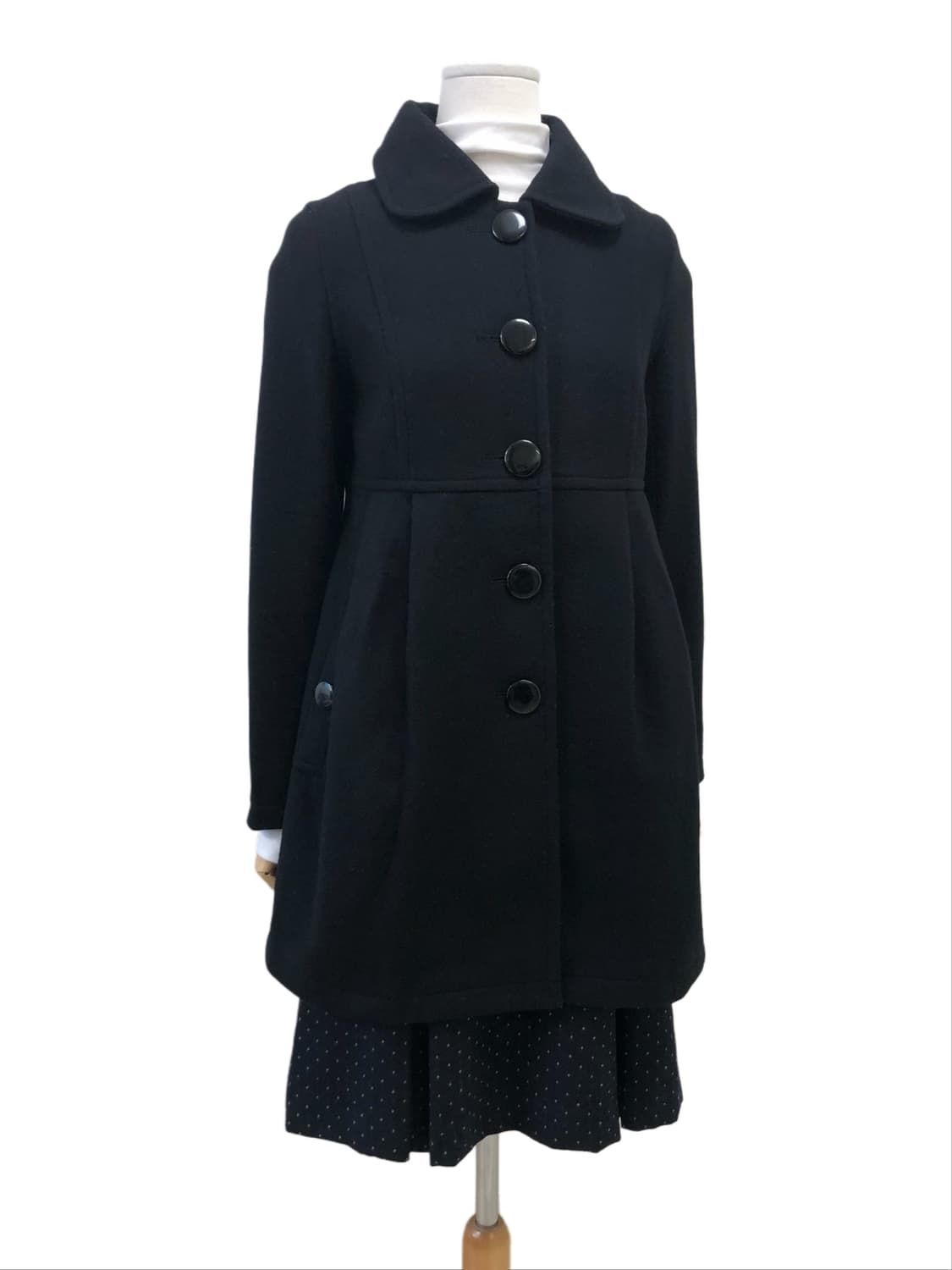 슬림핏 미디 블랙 코트 상품이미지3